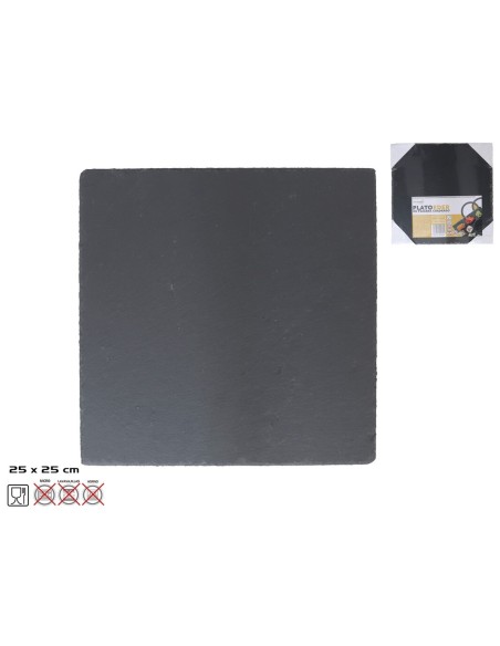PLATO EDER CUADRADO PIZARRA 25x25