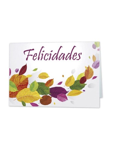 *MINI CARD HOJAS "FELICIDADES"