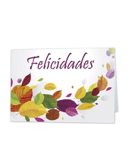 *MINI CARD HOJAS "FELICIDADES"