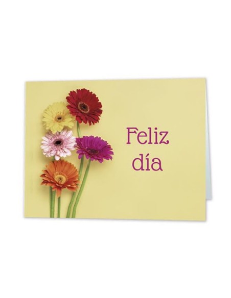 MINI CARD GERBERAS Feliz Día