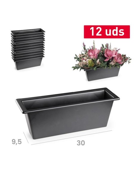 JARDINERA PARA CEMENTERIO 30 x 9 CM NEGRO