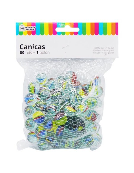 CANICAS TRANSPARENTES 80 UDS + 1 BOLON