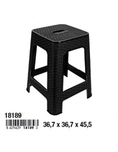 TABURETE RATTAN LINE 45,5 CM. ANTRACITA