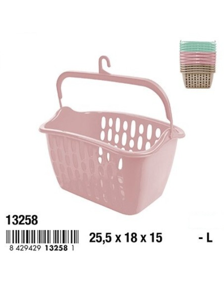CESTA DE PINZAS NILO RECTANGULAR CON ASA COLORES PASTEL