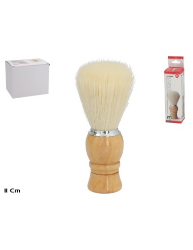 BROCHA BARBER 11 CM SUAVE MANGO MADERA