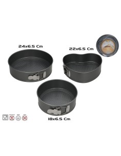 SET 3 MOLDES ACERO 18-22-24CM MARIA GRIS OSCURO