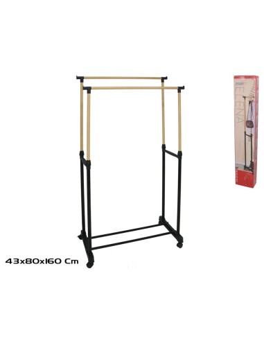PERCHERO DE BARRA DOBLE ELENA 80X43X93-160CM