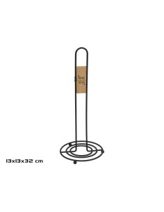PORTARROLLO PAPEL COCINA DAVE 13X13X32CM NEGRO