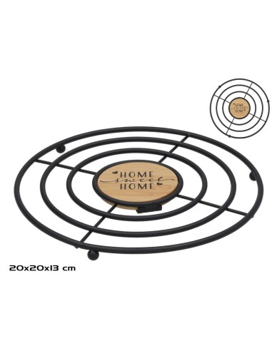 SALVAMANTEL METAL DAVE 20X20X1,3CM NEGRO