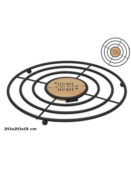 SALVAMANTEL METAL DAVE 20X20X1,3CM NEGRO