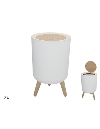 CUBO BASURA C/PATAS DUSTIN 7L BLANCO