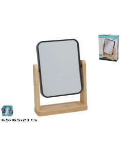 ESPEJO AUMENTO 1X 2X RUCAN 16X6.5X23CM NEGRO