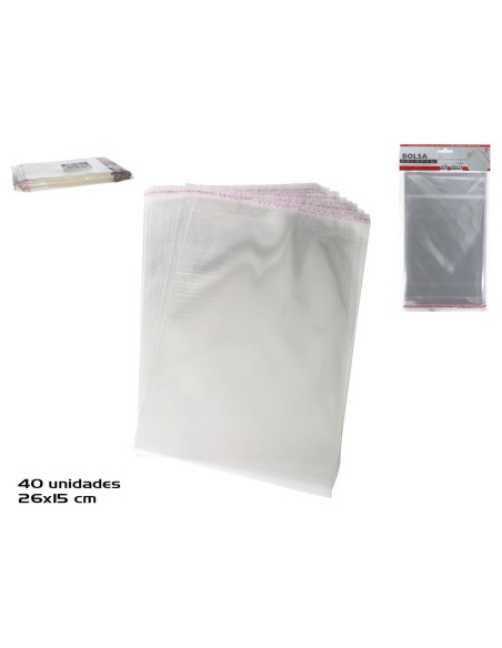 BOLSA CELOFAN ADHESIVO X40 26X15 CM