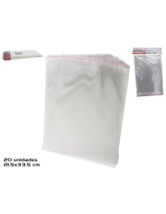 BOLSA CELOFAN ADHESIVO X20 21.5X33.5 CM