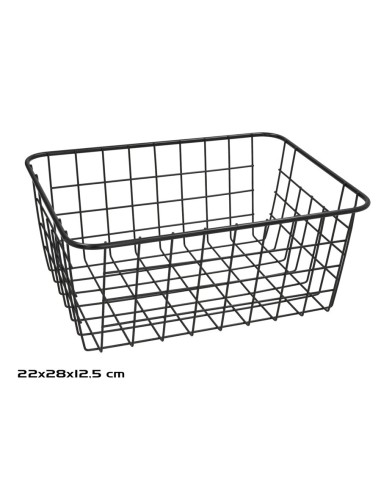 CESTO METAL 28X22X12,5CM NEGRO