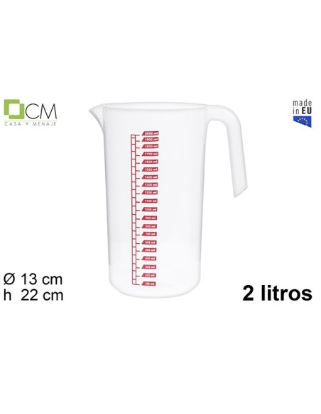 JARRA PLÁSTICO MEDIDORA 2 L.
