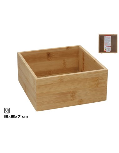 CAJA BAMBU MULTUSOS RO 15X15X7CM