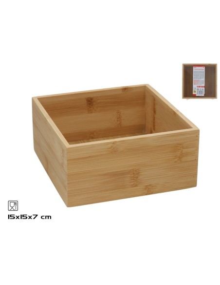 CAJA BAMBU MULTUSOS RO 15X15X7CM