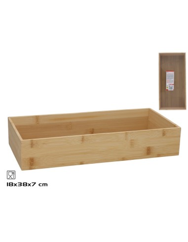 CAJA BAMBU MULTIUSOS RO 38X18X7CM