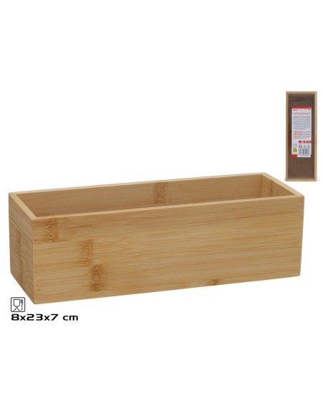 CAJA BAMBU MULTIUSOS RO 23X8X7CM
