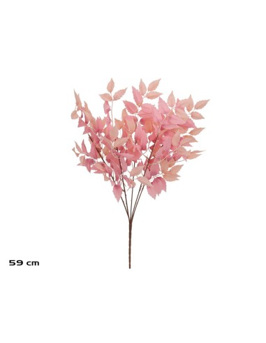 RAMO HOJAS ROWAN X 5 - 59 CM (ROSA)