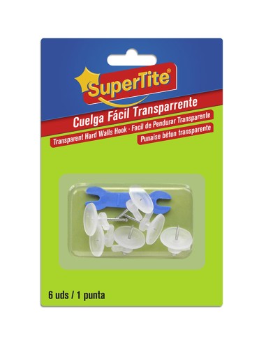 CUELGA FACIL 6UND 1 PUNTA TRANSPARENTE