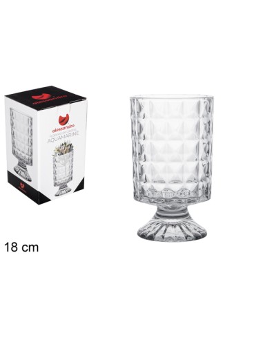 FLORERO CRISTAL AQUAMARINE 18 CM