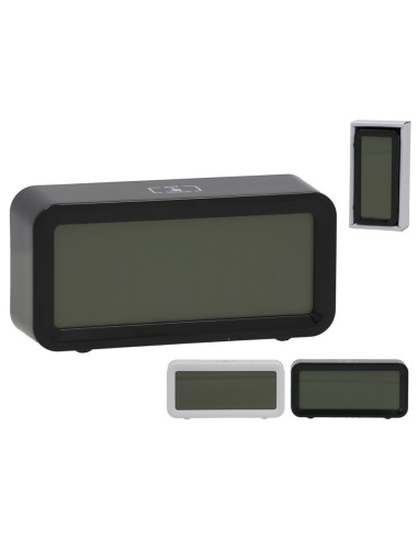 RELOJ DESPERTADOR LCD BW 13,4X6,5CM 2 SURT.