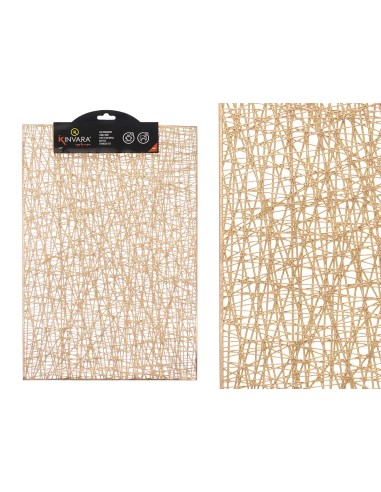 SALVAMANTEL RECTANGULAR RAYAS DORADO 1 x 30 x 47 cm.