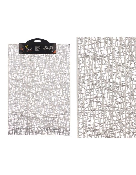 SALVAMANTEL RECTANGULAR RAYAS PLATEADO 1 x 30 x 45 cm.