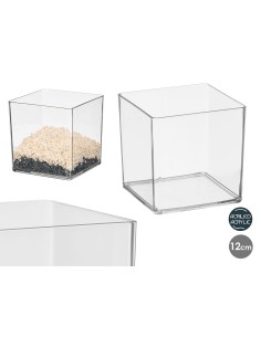 JARRON CUADRADO ACRILICO 12X12CM