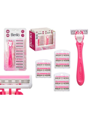 MAQUINILLA AFEITAR 10 RECAMBIOS 3 HOJAS ROSA