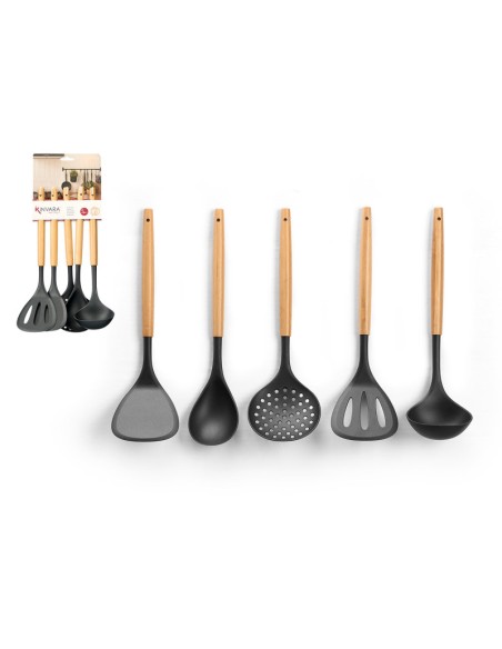 SET 5 UTENSILIOS COCINA PBT BAMBU