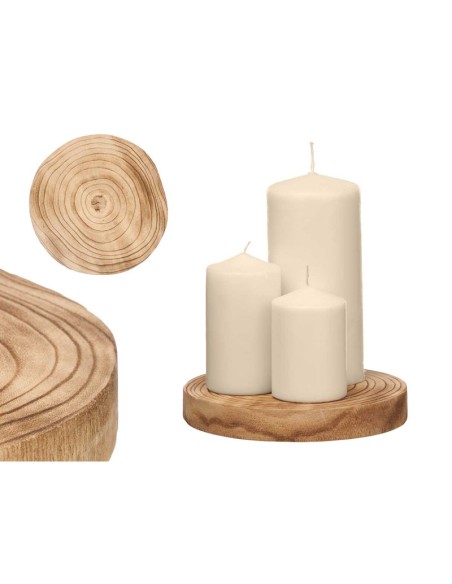 SOPORTE DECOR REDONDO MADERA QUEMADA MED