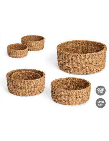 SET 2 CESTOS REDONDOS 25CM DIAM