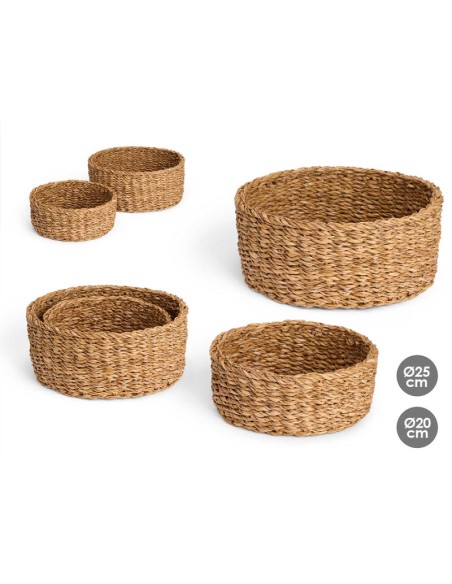 SET 2 CESTOS REDONDOS 25CM DIAM