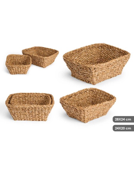SET 2 CESTOS RECTANGULARES 28X24CM
