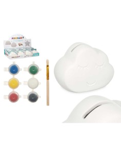 HUCHA PINTAR NUBE 6 COLORES PINCEL