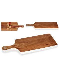 TABLA CORTAR MADERA BORDE BLANCO 45CM