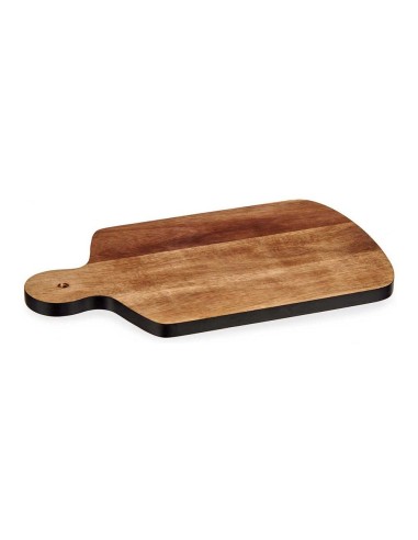 TABLA CORTAR MADERA CON BORDE NEGRO 40CM