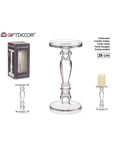 CANDELABRO CRISTAL ANILLO M 28CM