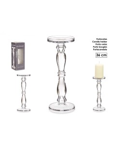 CANDELABRO CRISTAL ANILLO L 36CM