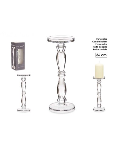 CANDELABRO CRISTAL ANILLO L 36CM