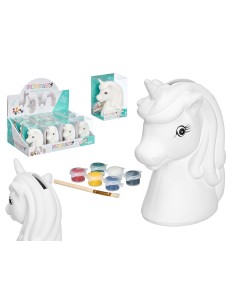 HUCHA PARA PINTAR UNICORNIO 8,5 x 10 x 14,5 cm.