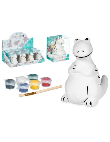 HUCHA DINOSAURIO SENTADO CERAMICA PARA PINTAR 8 x 10 x 13,2 cm.