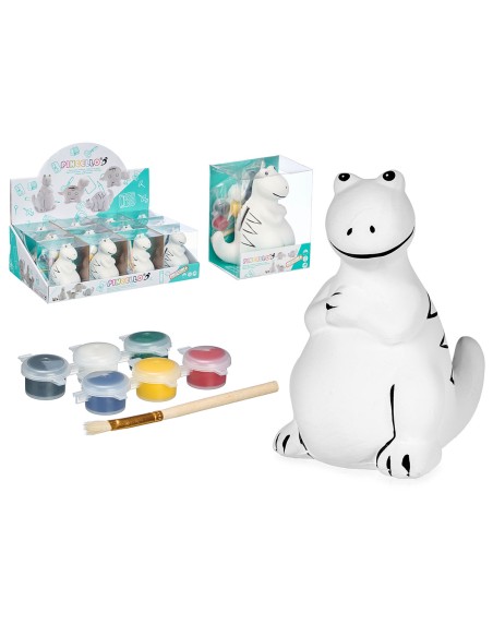 HUCHA DINOSAURIO SENTADO CERAMICA PARA PINTAR 8 x 10 x 13,2 cm.