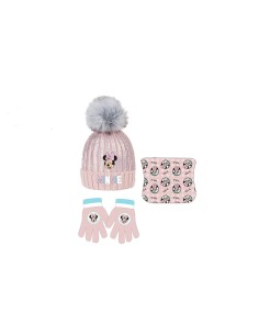 SET GORRO-BRAGA-GUANTES NIÑA MINNIE MOUSE (C550)