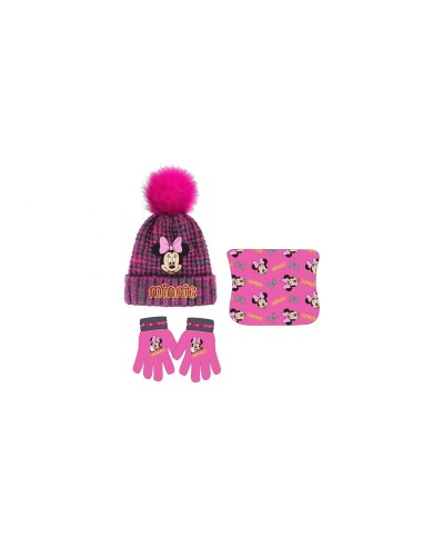 SET GORRO-BRAGA-GUANTES NIÑA MINNIE MOUSE (T.52)