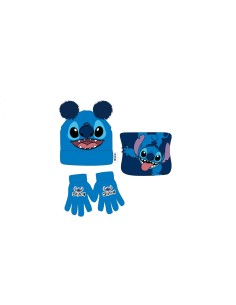 SET GORRO-BRAGA-GUANTES NIÑO LILO & STITCH ( C534)