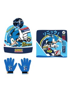 SET GORRO-BRAGA-GUANTES NIÑO SONIC
